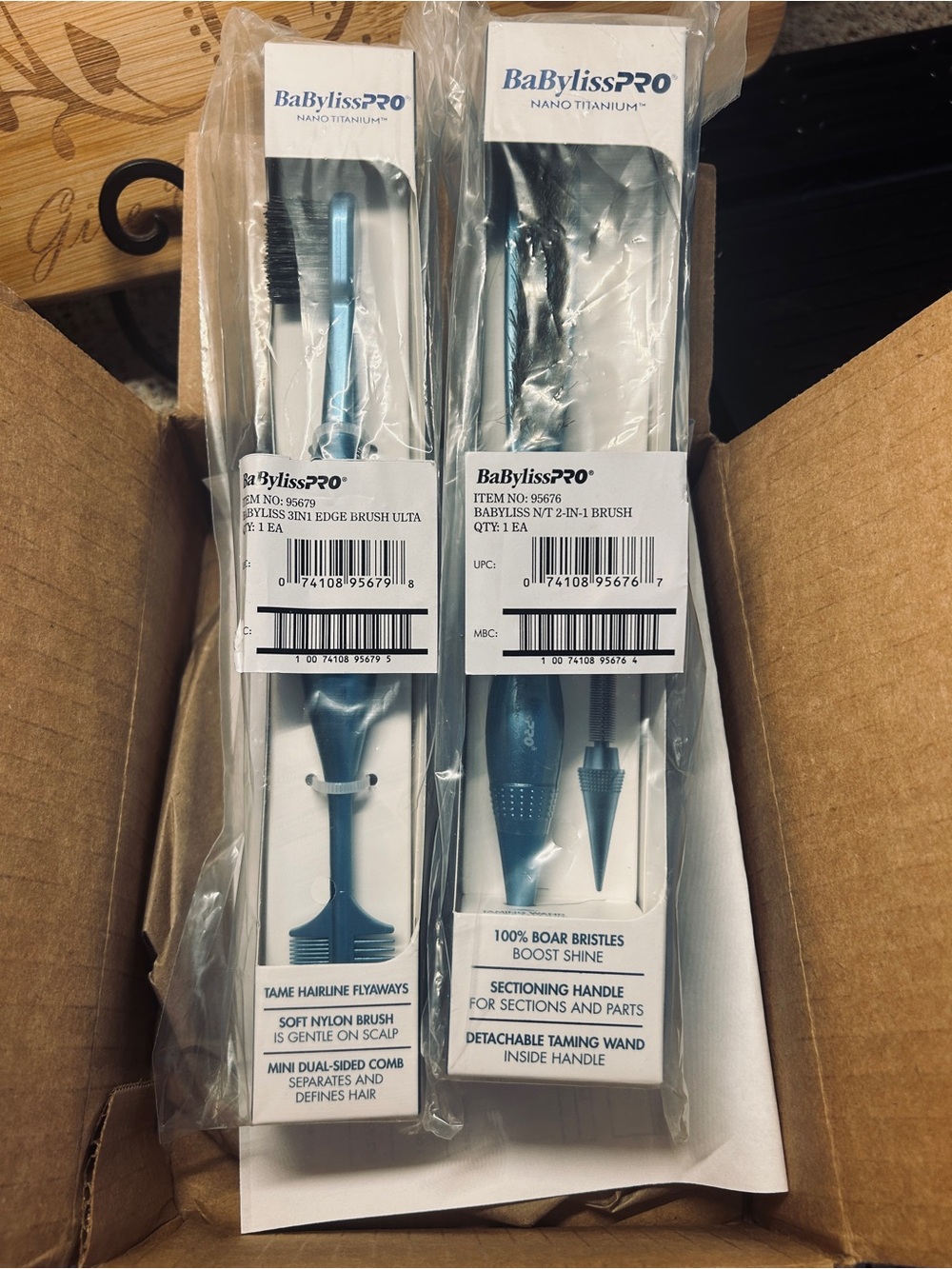 BaByliss Blue 2-in-1 Styling Brush X2 NWT Edge Sectioning Taming